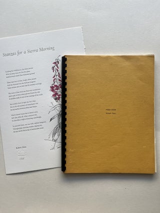 Item #2140 Field Guide (inscribed uncorrected galley, association copy with broadside). Robert Hass