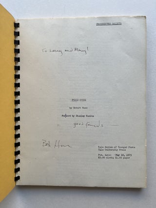 Field Guide (inscribed uncorrected galley, association copy with broadside)