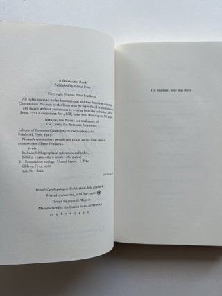 Nature's Restoration: People and Places on the Front Lines of Conservation (inscribed)