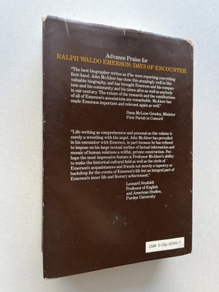 Ralph Waldo Emerson: Days of Encounter (inscribed)
