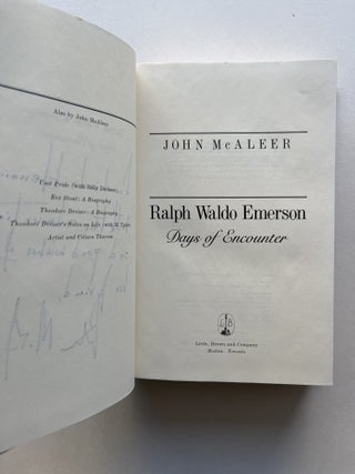 Ralph Waldo Emerson: Days of Encounter (inscribed)