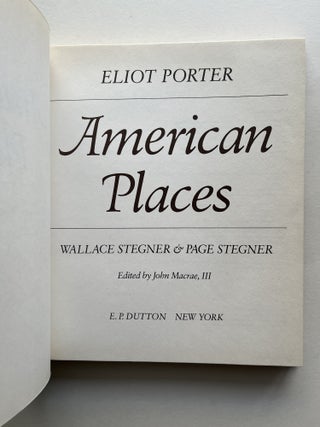 American Places (association copy with Stegner's memorial program)