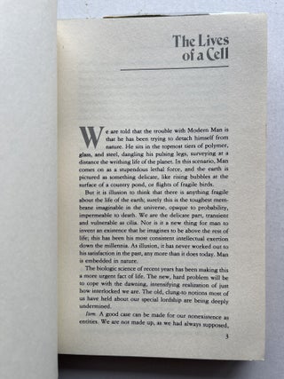 The Lives of a Cell: Notes of a Biology Watcher (Annie Dillard's copy)