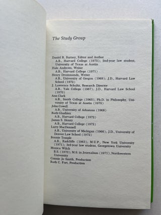 The Last Stand: Ralph Nader's Study Group Report on the National Forests (U.S. Forest Service Chief Jack Ward Thomas's copy)