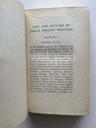 Josiah Dwight Whitney: Life and Letters (scarce, with commemorative bookplate)