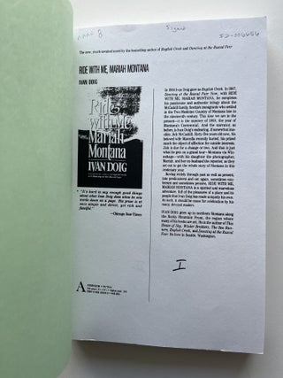 Ride with Me, Mariah Montana (signed uncorrected proof, his own copy)