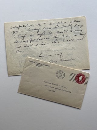 On Puget Sound (inscribed to Edward S. Meany with two letters)