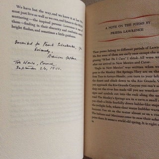 Fire and Other Poems (signed by Robinson Jeffers)