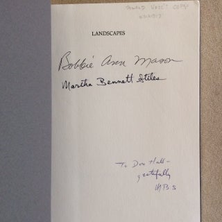 Item #ABE-1593578553724 Landscapes (inscribed to Donald Hall). Bobbie Ann Mason, Martha Bennett...