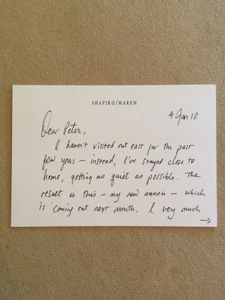 Devotion: A Memoir (inscribed to Peter Matthiessen with ALS)