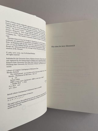The Inland Ground: An Evocation of the American Middle West: Revised Edition (inscribed to the governor of Kansas)