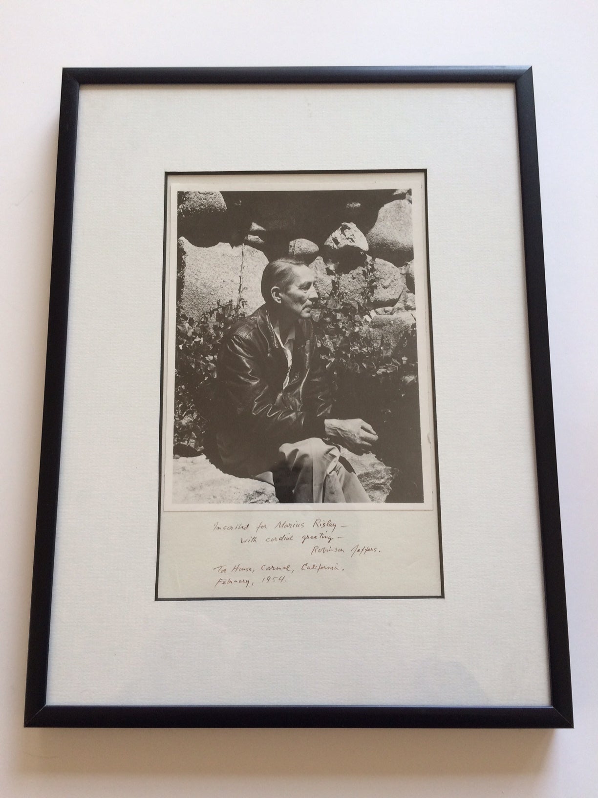 Inscribed photograph of Robinson Jeffers in leather jacket | Larry ...