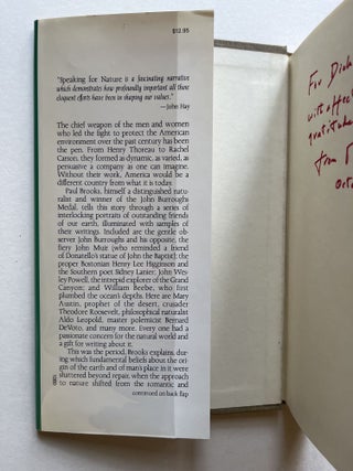 Speaking for Nature: How Literary Naturalists from Henry Thoreau to Rachel Carson Have Shaped America (inscribed)