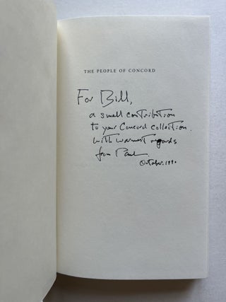 The People of Concord: One Year in the Flowering of New England (inscribed)