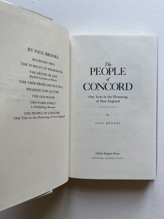 The People of Concord: One Year in the Flowering of New England (inscribed)