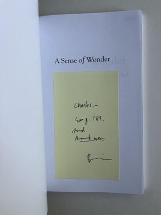 Item #ABE-1688706267627 A Sense of Wonder: The World's Best Writers on the Sacred, the...