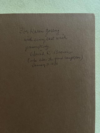 Tertiary History of the Grand Canyon District (inscribed by David Brower))
